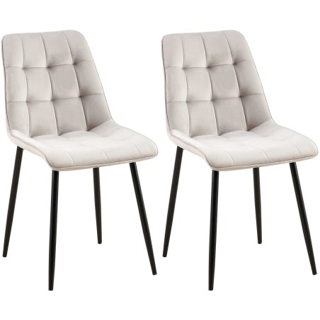 Juego de 2 sillas de comedor Gifford en terciopelo gris