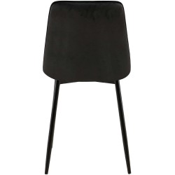 Juego de 2 sillas de comedor Gifford en terciopelo negro