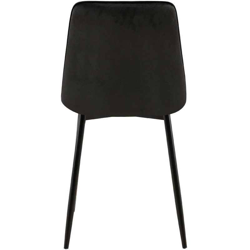 Juego de 2 sillas de comedor Gifford en terciopelo negro