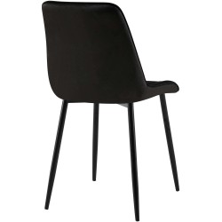 Juego de 2 sillas de comedor Gifford en terciopelo negro