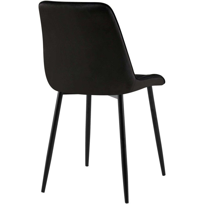 Juego de 2 sillas de comedor Gifford en terciopelo negro
