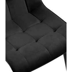 Juego de 2 sillas de comedor Gifford en terciopelo negro