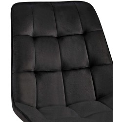 Juego de 2 sillas de comedor Gifford en terciopelo negro