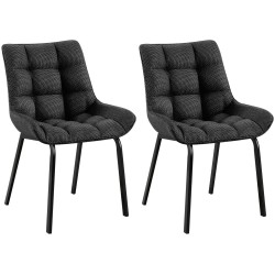 Conjunto de 2 sillas Saranda en tejido negro y gris titanio