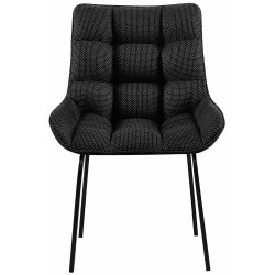 Conjunto de 2 sillas Saranda en tejido negro y gris titanio