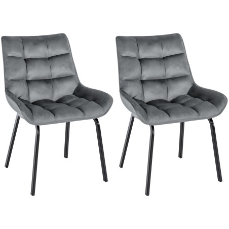 Juego de 2 sillas Saranda de terciopelo gris oscuro