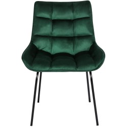 Conjunto de 2 sillas Saranda en terciopelo verde