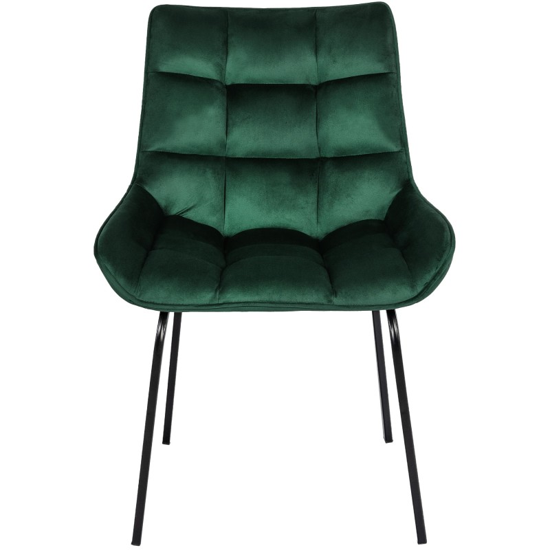 Conjunto de 2 sillas Saranda en terciopelo verde
