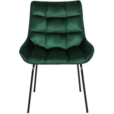 Conjunto de 2 sillas Saranda en terciopelo verde