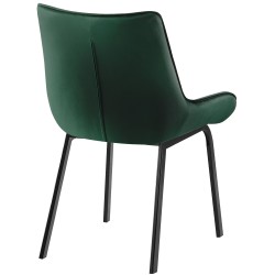 Conjunto de 2 sillas Saranda en terciopelo verde