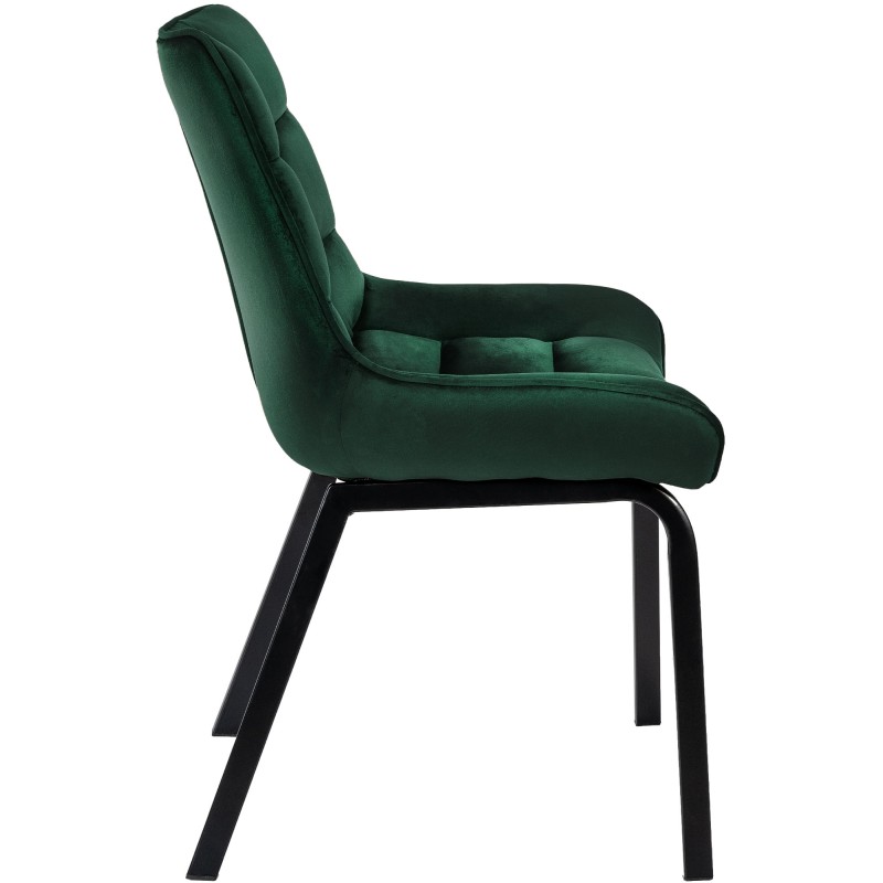 Conjunto de 2 sillas Saranda en terciopelo verde