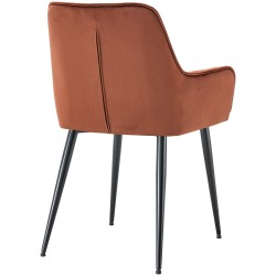 Juego de 2 sillas de comedor Ferndale de terciopelo marrón