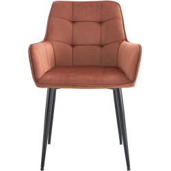 Juego de 2 sillas de comedor Ferndale de terciopelo marrón