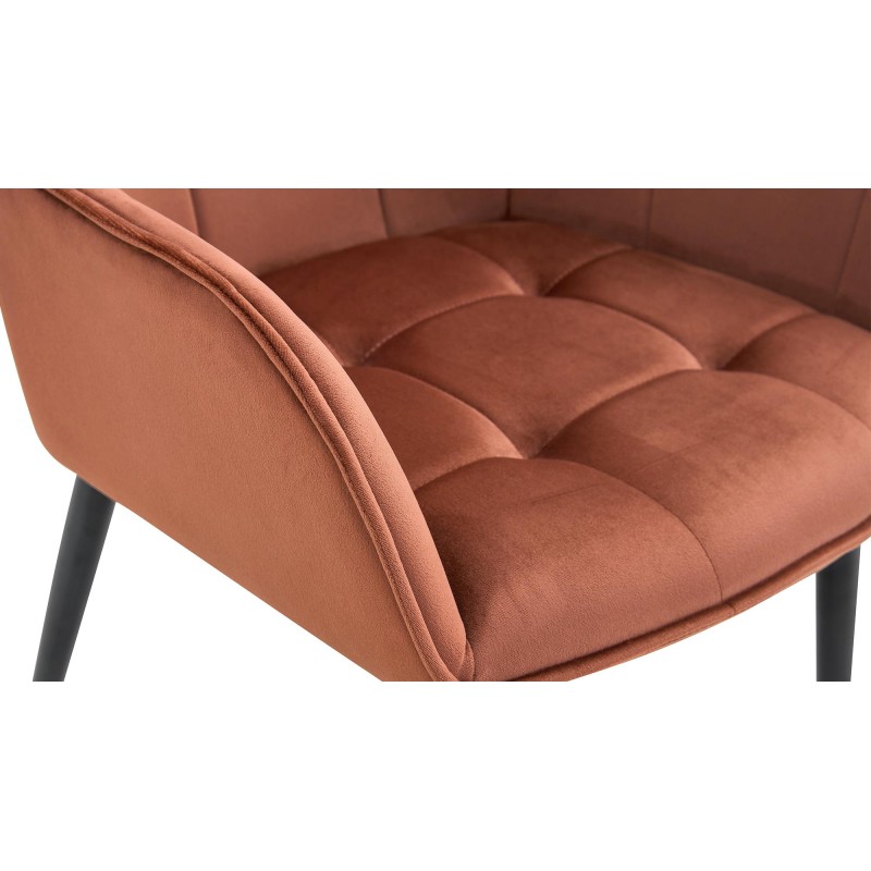 Juego de 2 sillas de comedor Ferndale de terciopelo marrón