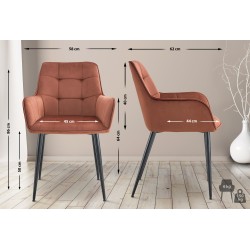 Juego de 2 sillas de comedor Ferndale de terciopelo marrón