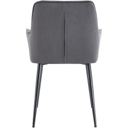 Juego de 2 sillas de comedor Ferndale de terciopelo gris oscuro