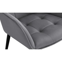 Juego de 2 sillas de comedor Ferndale de terciopelo gris oscuro