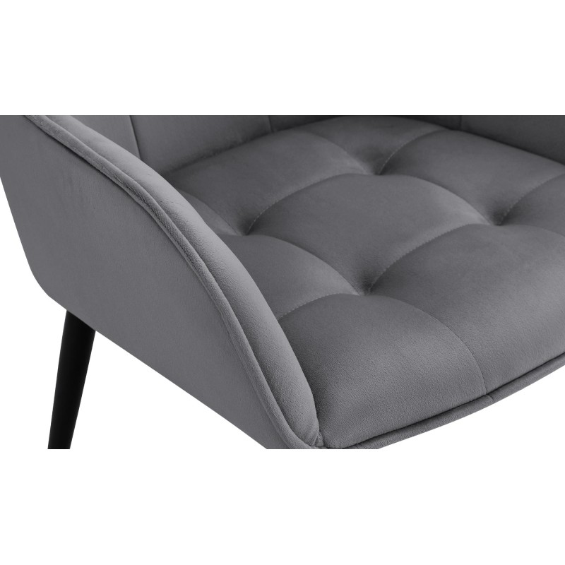 Juego de 2 sillas de comedor Ferndale de terciopelo gris oscuro
