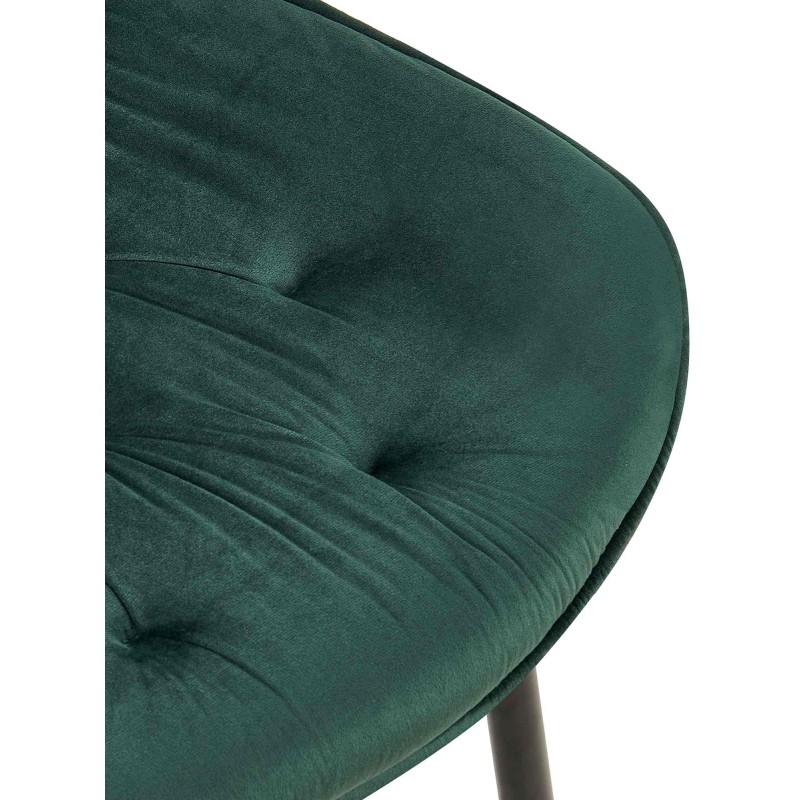 Juego de 2 sillas de comedor Wallace de terciopelo verde
