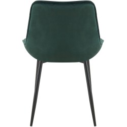 Juego de 2 sillas de comedor Wallace de terciopelo verde
