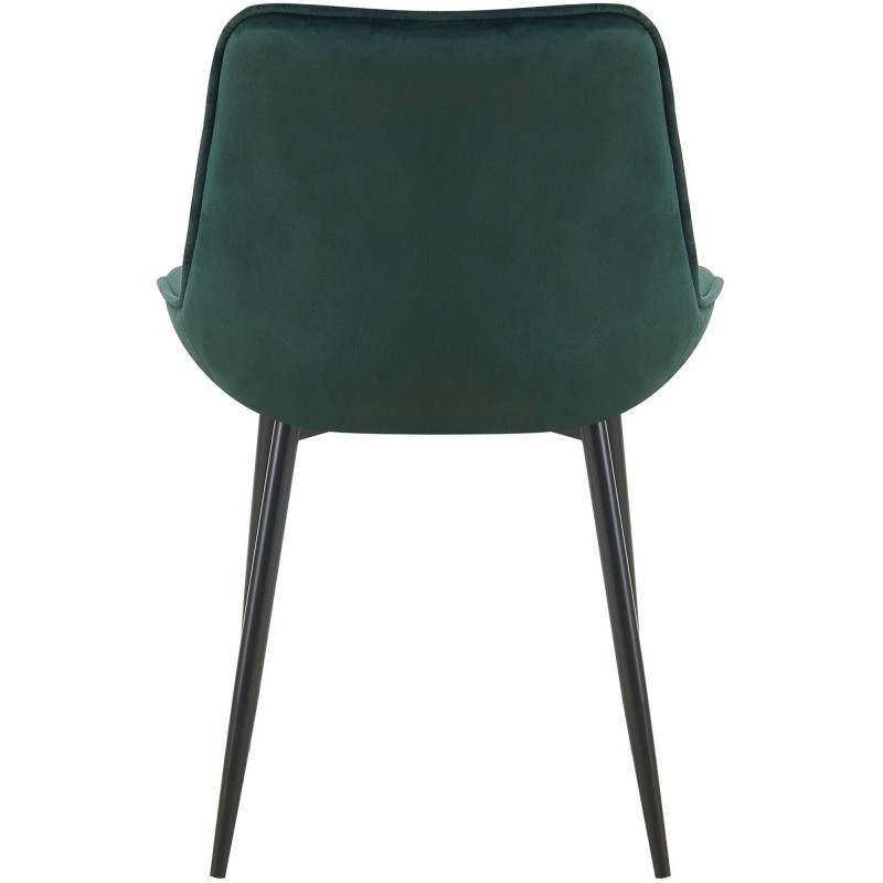 Juego de 2 sillas de comedor Wallace de terciopelo verde