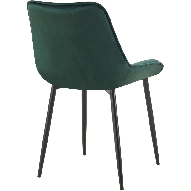 Juego de 2 sillas de comedor Wallace de terciopelo verde