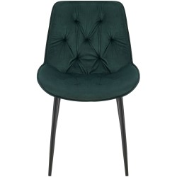 Juego de 2 sillas de comedor Wallace de terciopelo verde