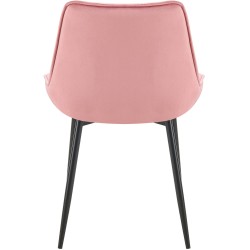 Juego de 2 sillas de comedor Wallace de terciopelo rosa