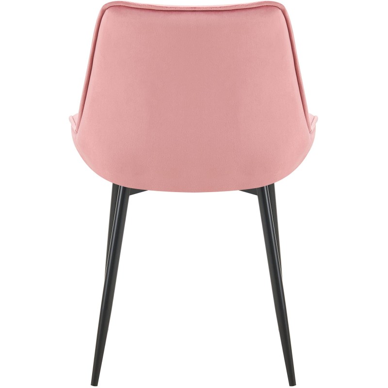 Juego de 2 sillas de comedor Wallace de terciopelo rosa