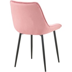 Juego de 2 sillas de comedor Wallace de terciopelo rosa