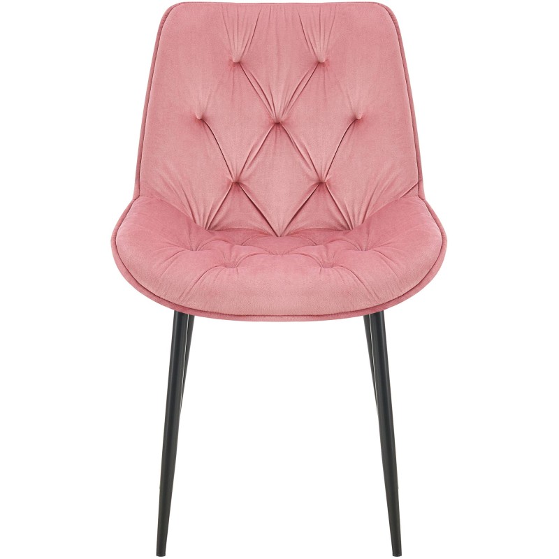 Juego de 2 sillas de comedor Wallace de terciopelo rosa
