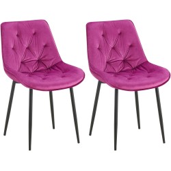 Juego de 2 sillas de comedor Wallace de terciopelo morado