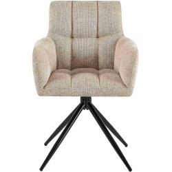 Silla de comedor Jonah en tela marrón claro