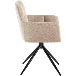 Silla de comedor Jonah en tela marrón claro