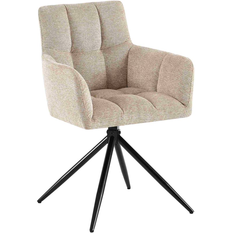 Silla de comedor Jonah en tela marrón claro