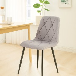 Juego de 2 sillas de comedor en tela Clairton gris claro
