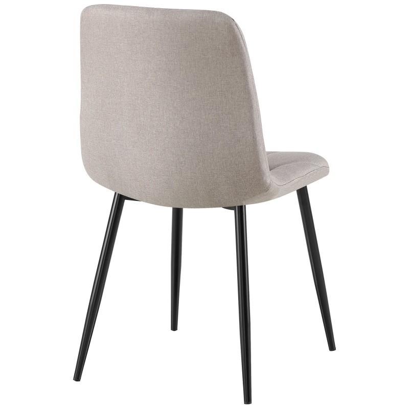 Juego de 2 sillas de comedor en tela Clairton gris claro