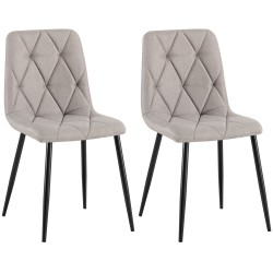 Juego de 2 sillas de comedor en tela Clairton gris claro