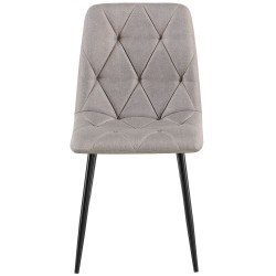 Juego de 2 sillas de comedor en tela Clairton gris claro