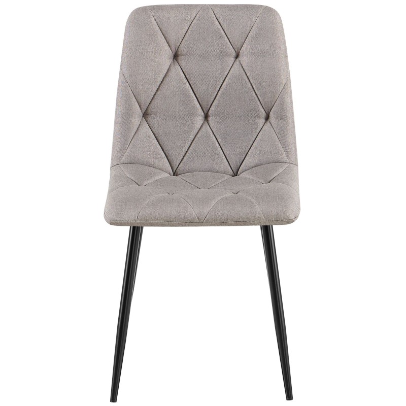 Juego de 2 sillas de comedor en tela Clairton gris claro