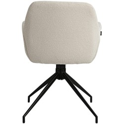 Silla de comedor Merlinda en tela Teddy color crema