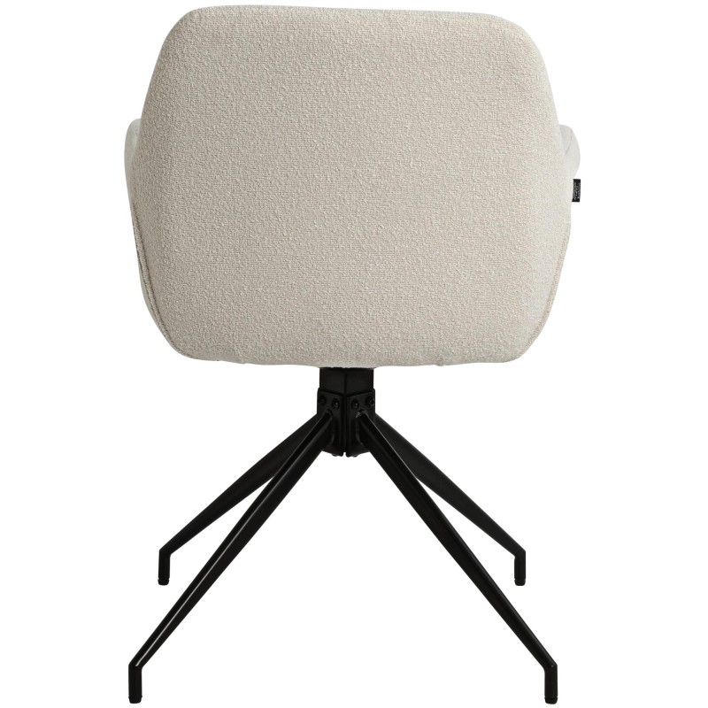 Silla de comedor Merlinda en tela Teddy color crema