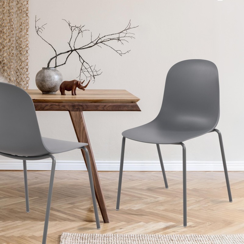 Juego de 2 sillas Hardin en gris oscuro