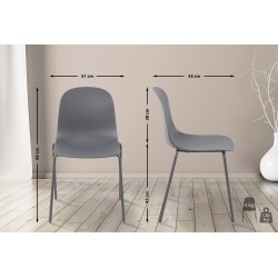 Juego de 2 sillas Hardin en gris oscuro