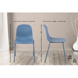 Juego de 2 sillas Hardin azules
