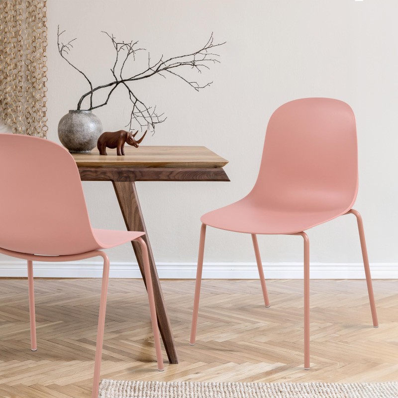 Juego de 2 sillas Hardin rosas