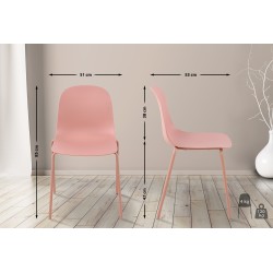 Juego de 2 sillas Hardin rosas
