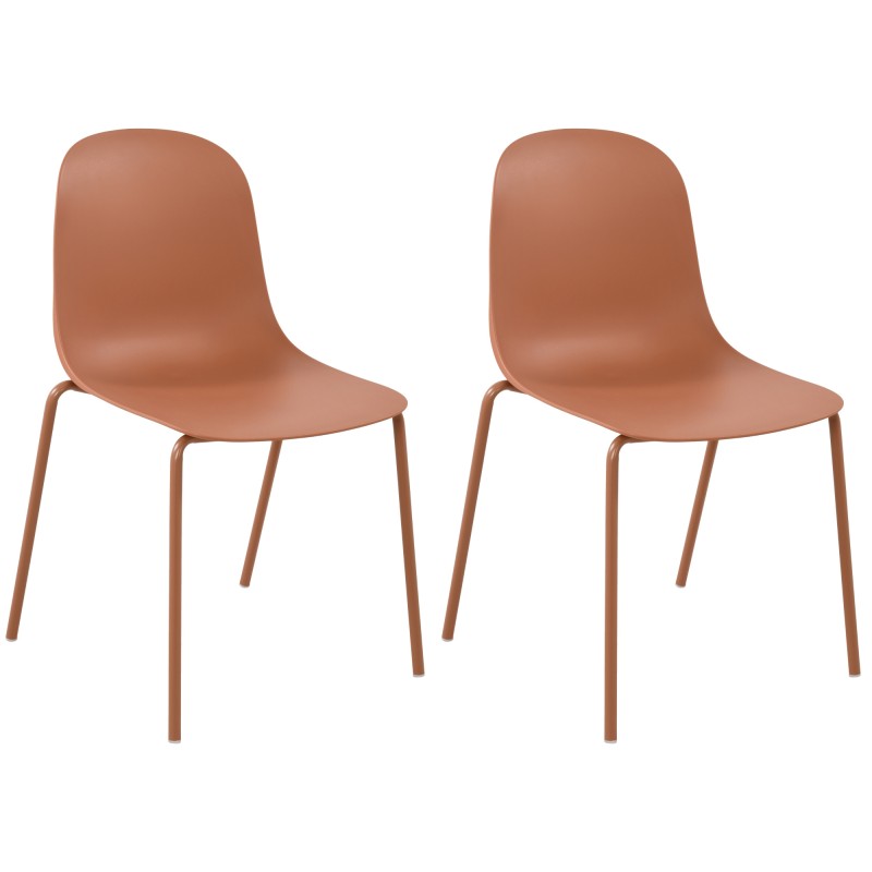 Juego de 2 sillas Hardin de terracota