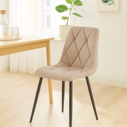 Silla de comedor Clairton en tela color topo