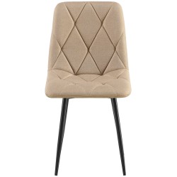 Silla de comedor Clairton en tela color topo